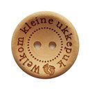 Knoop 25 mm hout - Welkom kleine ukkepuk (3 stuks) (op=op)