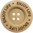 Knoop 40 mm hout - Enjoy life (2 stuks)