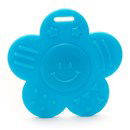 Bijtring zonnetje met gezicht met noppen helder blauw 298 (2 stuks)