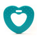 Bijtring hart met noppen aqua blauw 298 (2 stuks)