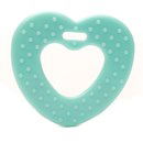 Bijtring hart met noppen licht aqua 287 (2 stuks)