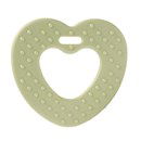 Bijtring hart met noppen oud licht groen 369 (2 stuks)