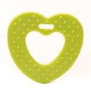 Bijtring hart met noppen fel groen 567 (2 stuks)