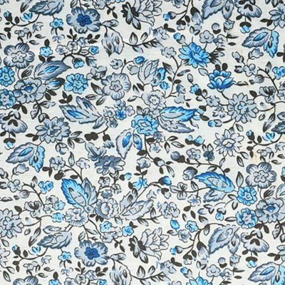 Tissu de Marie - wit met bloemen blauw grijze per 50 cm 