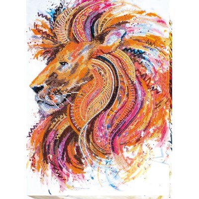 Abris Art - Borduurpakket kraaltjes - fire maned lion