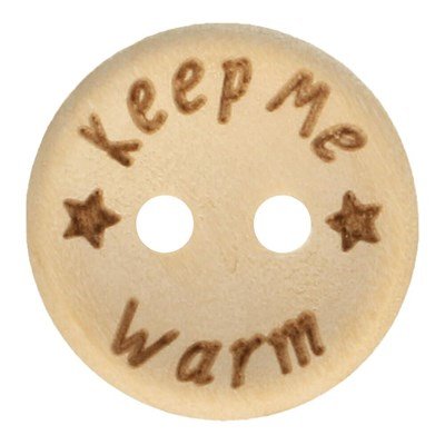 Knoop 15 mm houtlook - keep me warm