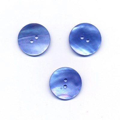 Knoop 20 mm rond parelmoer blauw