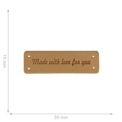 Leren label - made with love for you
