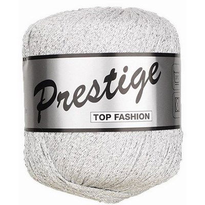 Lammy Yarns Prestige 005 wit met zilver op=op 