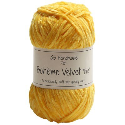 Go handmade Boheme Velvet fine 17615 Giraffe Yellow op=op 