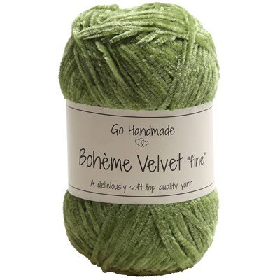 Go handmade Boheme Velvet fine 17616 Peridot Green op=op 