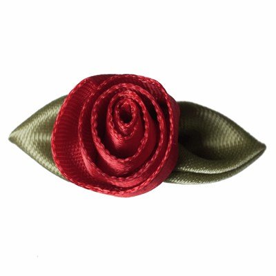 Roosjes rood met blad 30 a 20 mm 10 stuks 