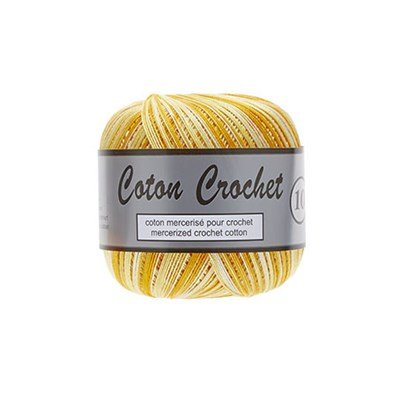 Lammy Yarns Coton Crochet No 10 - 435 wit geel op=op uit collectie 