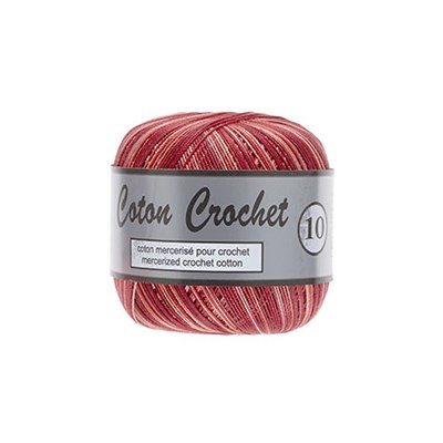 Lammy Yarns Coton Crochet No 10 - 440 framboos gemeleerd op=op uit collectie 