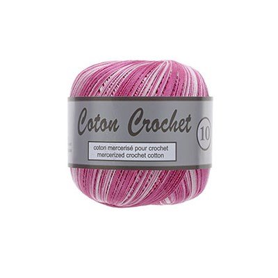 Lammy Yarns Coton Crochet No 10 - 438 roze pink gemeleerd op=op uit collectie 
