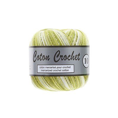 Lammy Yarns Coton Crochet No 10 - 443 wit helder groen op=op 