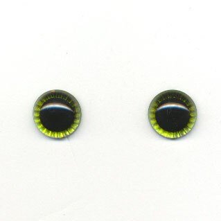 Ogen 10 mm groen met twinkel 5 paar 