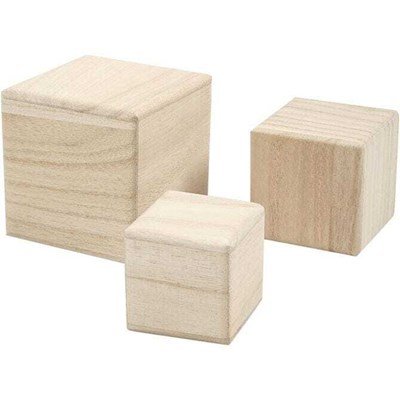 Blokken set 5 - 6 en 8 cm hout