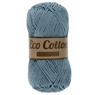 Lammy Yarns Eco Cotton 056 blauw denim op=op uit collectie 