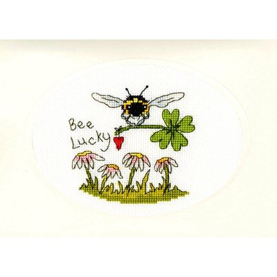 Borduurpakket kaart - Bee Lucky