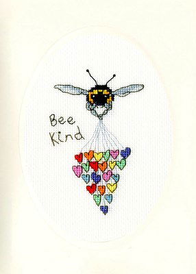 Borduurpakket kaart - Bee Kind
