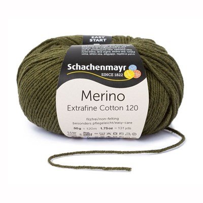 Schachenmayr Merino Extrafine Cotton 120 - 570 mosgroen op=op 