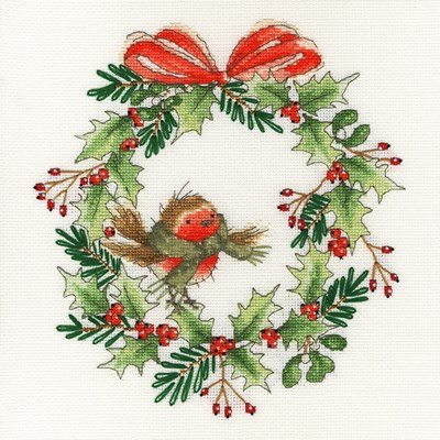 Borduurpakket dieren - Robin Wreath