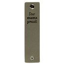 Leren Label - Door mama gemaakt 002 groen 120 a 30 mm (2 stuks)