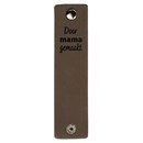 Leren Label - Door mama gemaakt 003 bruin grijs 120 a 30 mm (2 stuks)