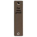 Leren Label - Door Oma gemaakt 003 bruin grijs 120 a 30 mm (2 stuks)