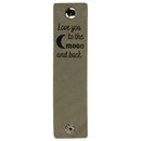 Leren Label - Love you to the moon and back 002 groen 120 a 30 mm (2 stuks)