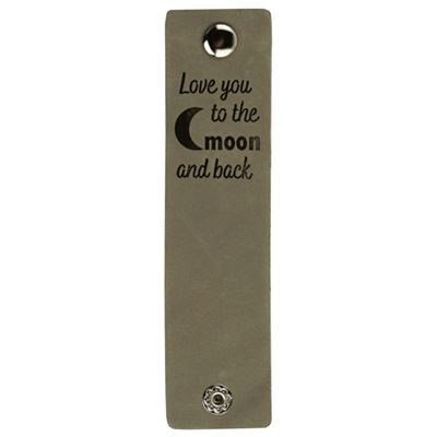 Leren Label - Love you to the moon and back 002 groen 120 a 30 mm 2 stuks 