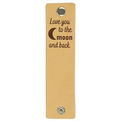 Leren Label - Love you to the moon and back 001 naturel 120 a 30 mm 2 stuks 
