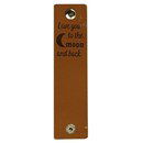 Leren Label - Love you to the moon and back 004 cognac 120 a 30 mm (2 stuks)