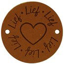 Leren Label rond - Lief 04 Cognac 35 mm (2 stuks)