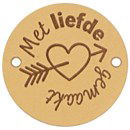 Leren Label rond - met liefde gemaakt 01 naturel 35 mm (2 stuks)