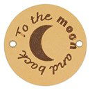 Leren Label rond - To the moon and back 01 naturel 35 mm (2 stuks)
