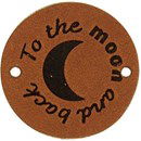Leren Label rond - To the moon and back 04 cognac 35 mm (2 stuks)