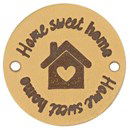 Leren Label rond - Home Sweet Home 01 naturel 35 mm (2 stuks)