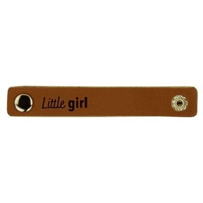 Leren Label - Little Girl 004 cognac 100 a 15 mm 2 stuks 