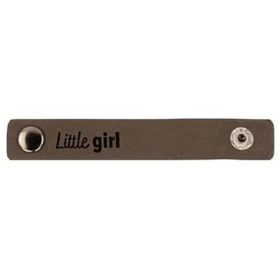 Leren Label - Little Girl 003 bruin grijs 100 a 15 mm 2 stuks 