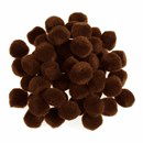 Pompon 12-13 mm bruin beertjes (ca 80 stuks)