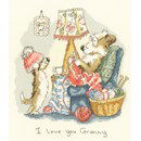 Borduurpakket dieren - I love Granny