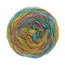 Lana Grossa Alta moda cotolana print 101 groen aqua, oker oud rood 100 gram (opruiming)