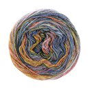 Lana Grossa Alta moda cotolana print 105 geel blauw - 100 gram (opruiming)