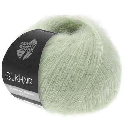 Lana Grossa Silkhair 140 grijs groen op=op uit collectie 