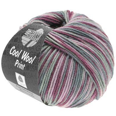 Lana Grossa Cool wool print 815 grijs oud roze