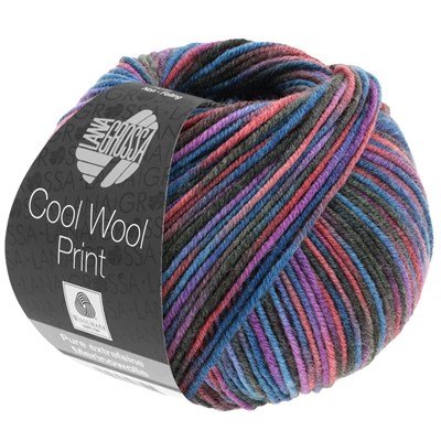 Lana Grossa Cool wool print 821 paars groen