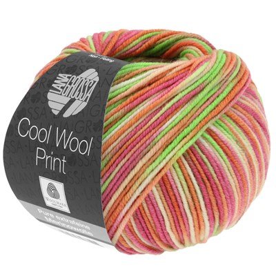 Lana Grossa Cool wool print 823 fluor opruiming 