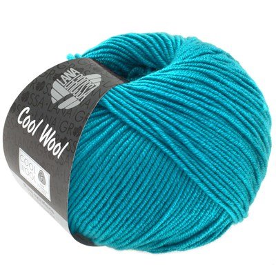 Lana Grossa Cool wool 2036 licht petrol blauw opruiming 